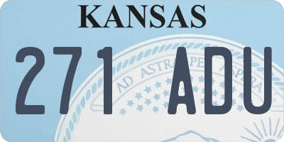 KS license plate 271ADU