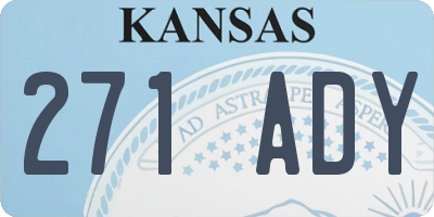 KS license plate 271ADY