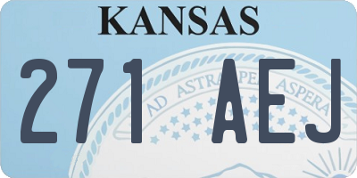 KS license plate 271AEJ