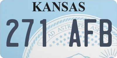 KS license plate 271AFB