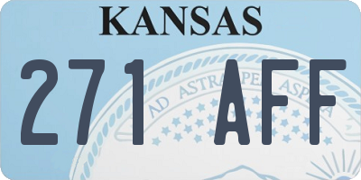 KS license plate 271AFF