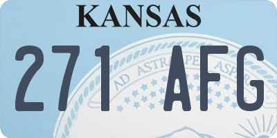 KS license plate 271AFG