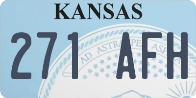 KS license plate 271AFH