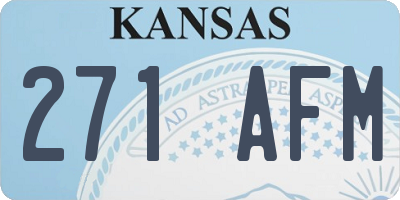 KS license plate 271AFM
