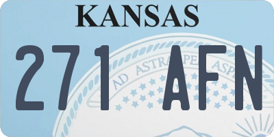 KS license plate 271AFN