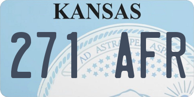 KS license plate 271AFR