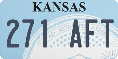 KS license plate 271AFT