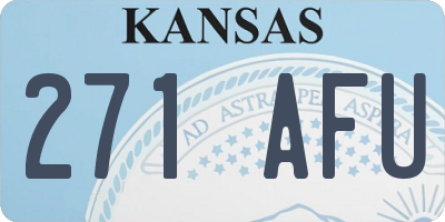 KS license plate 271AFU