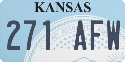 KS license plate 271AFW