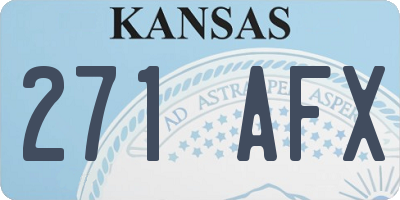 KS license plate 271AFX