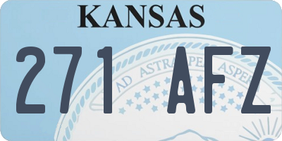 KS license plate 271AFZ