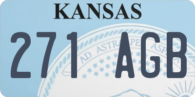 KS license plate 271AGB