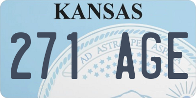 KS license plate 271AGE