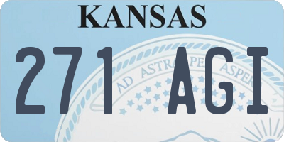 KS license plate 271AGI