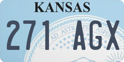 KS license plate 271AGX