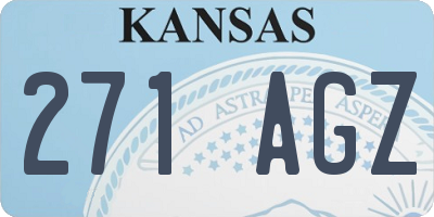 KS license plate 271AGZ