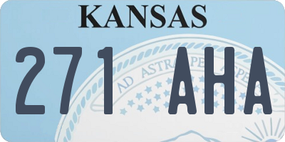 KS license plate 271AHA