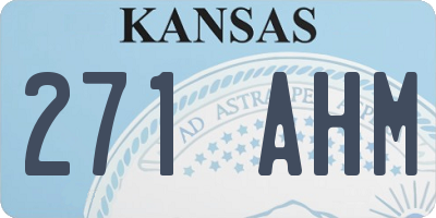 KS license plate 271AHM