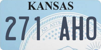 KS license plate 271AHO