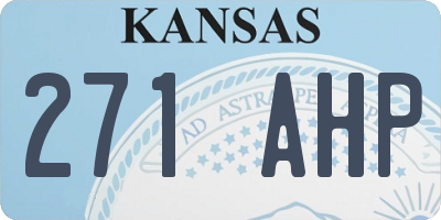 KS license plate 271AHP