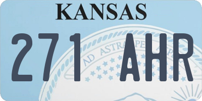 KS license plate 271AHR
