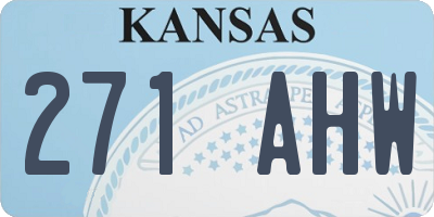 KS license plate 271AHW