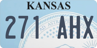 KS license plate 271AHX