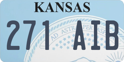 KS license plate 271AIB