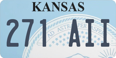KS license plate 271AII