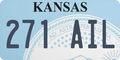 KS license plate 271AIL