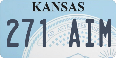 KS license plate 271AIM