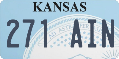 KS license plate 271AIN
