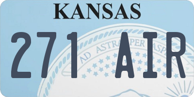 KS license plate 271AIR