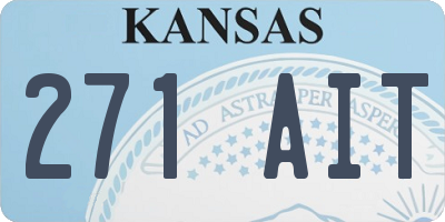 KS license plate 271AIT