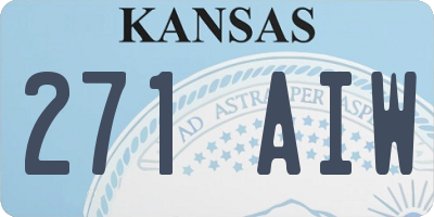KS license plate 271AIW