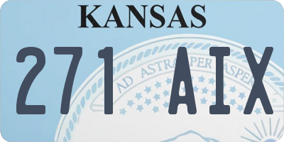 KS license plate 271AIX