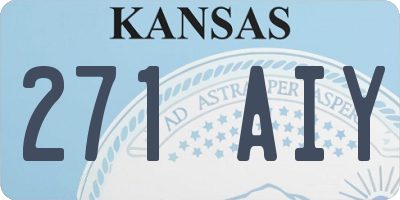 KS license plate 271AIY
