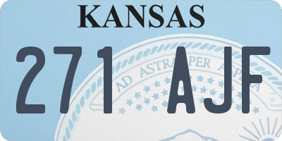 KS license plate 271AJF