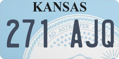 KS license plate 271AJQ