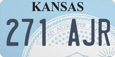 KS license plate 271AJR