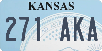 KS license plate 271AKA