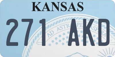 KS license plate 271AKD