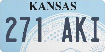 KS license plate 271AKI