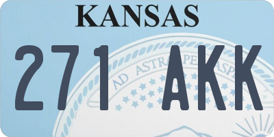 KS license plate 271AKK