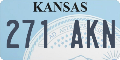 KS license plate 271AKN