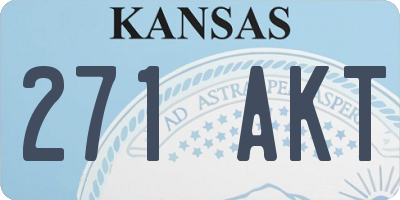 KS license plate 271AKT