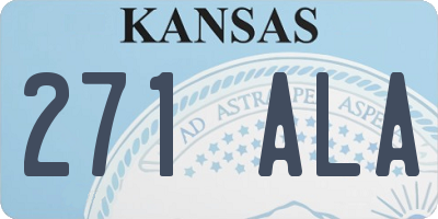 KS license plate 271ALA