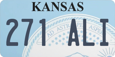 KS license plate 271ALI