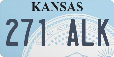 KS license plate 271ALK
