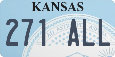 KS license plate 271ALL